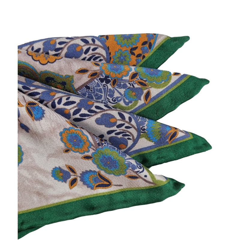 Paisley motif printed silk pocket...