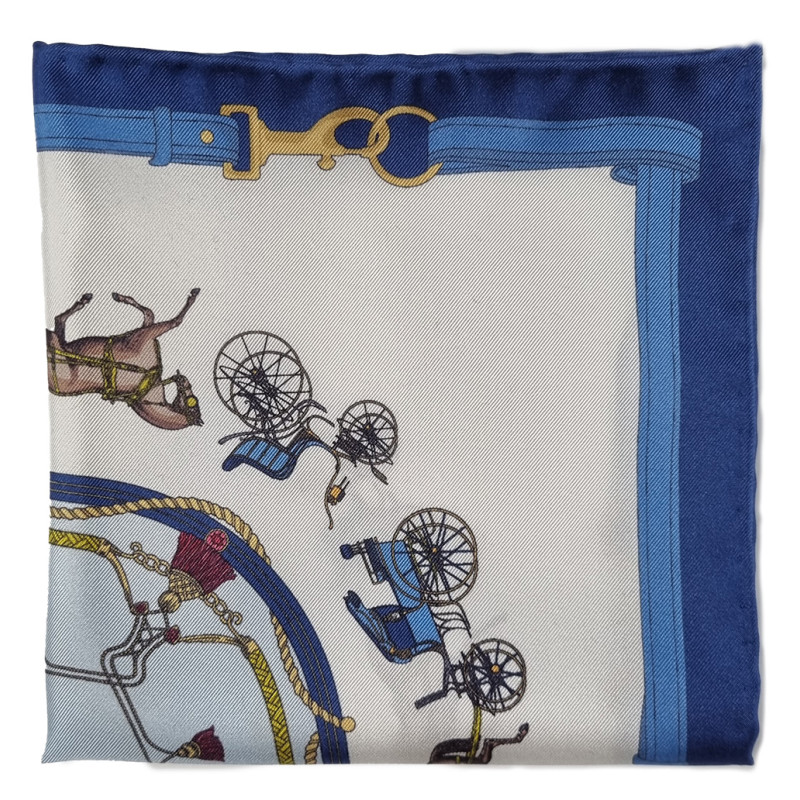 Horse motif printed silk pocket...