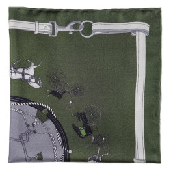 Horse motif printed silk...