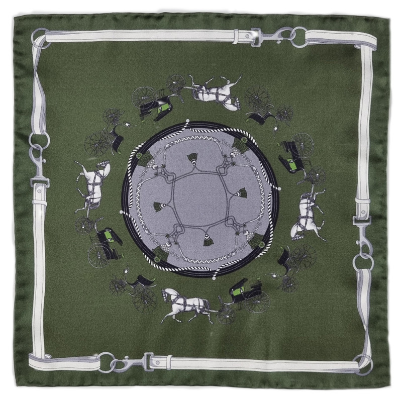Horse motif printed silk pocket...