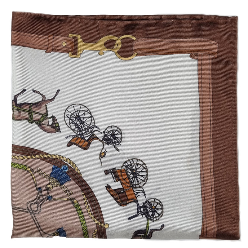 Horse motif printed silk pocket...