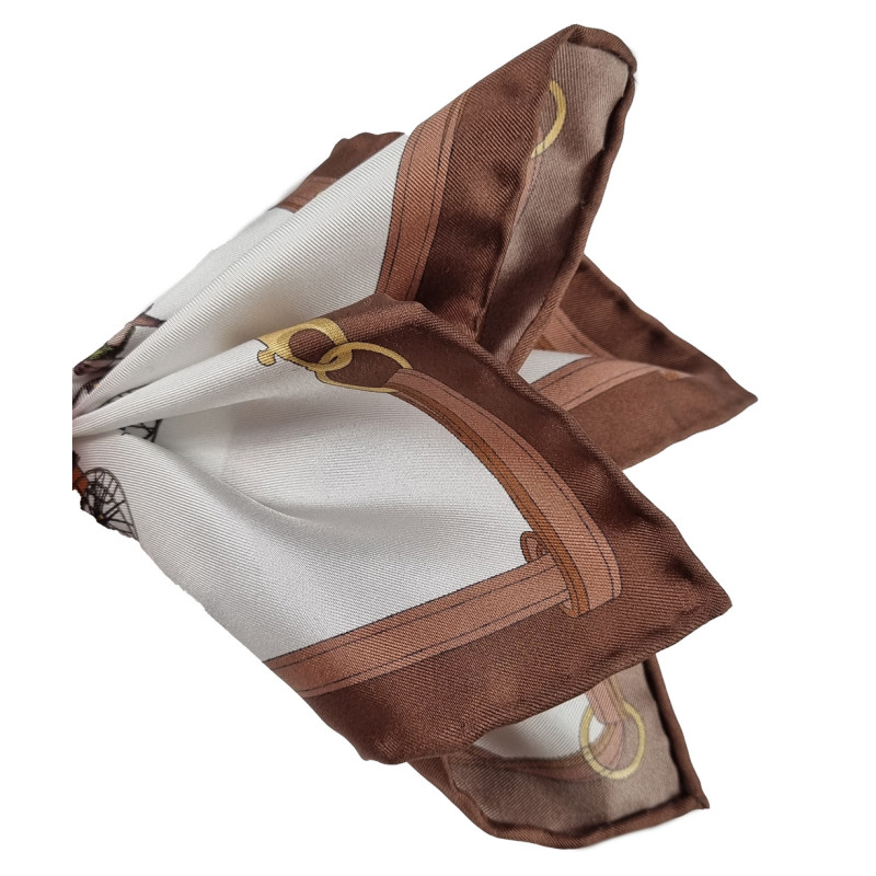 Horse motif printed silk pocket...
