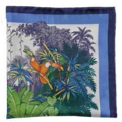 Tucan motif printed silk...