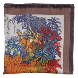 Tucan motif printed silk...