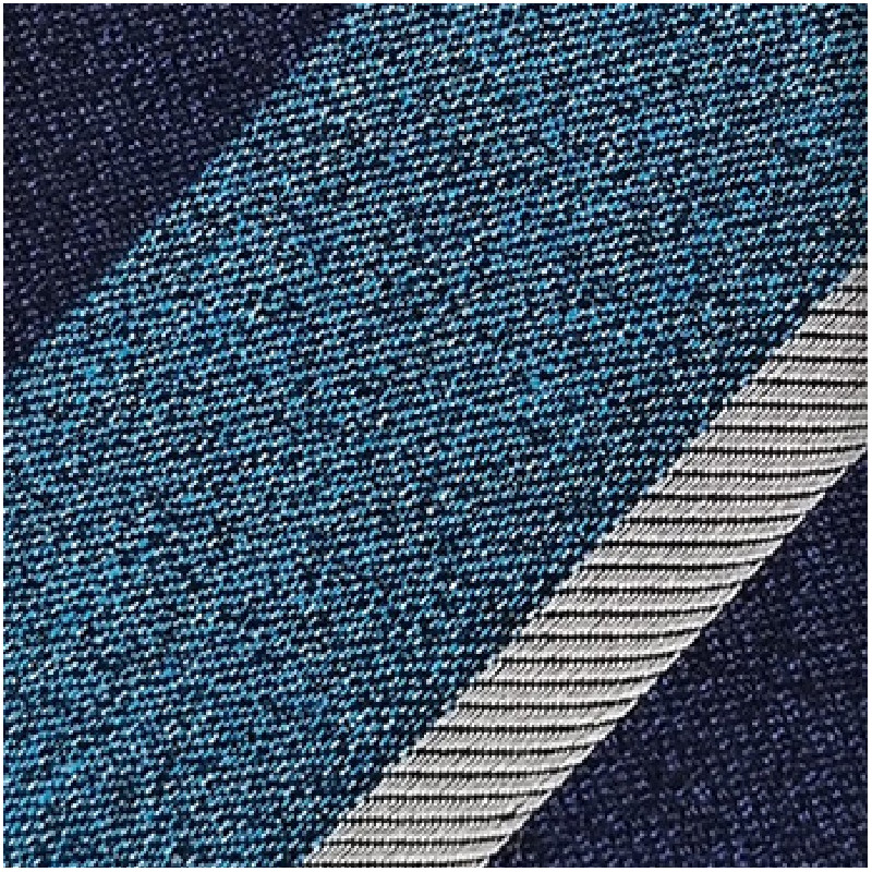 jacquard stripes 3 folds tie - navy/teal