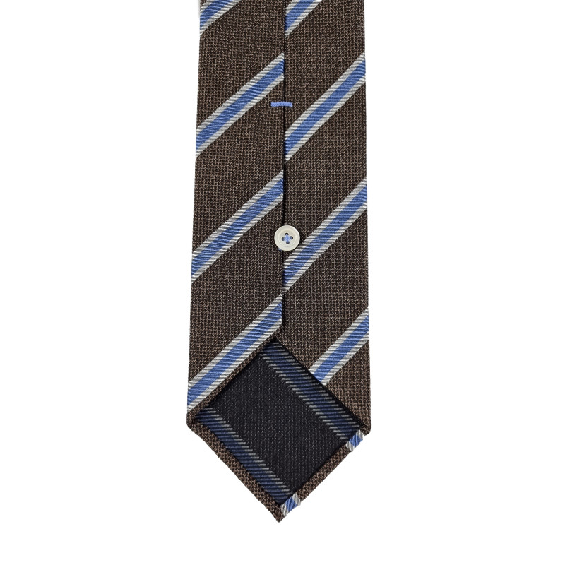 Jacquard stripes 3 folds unlined tie...