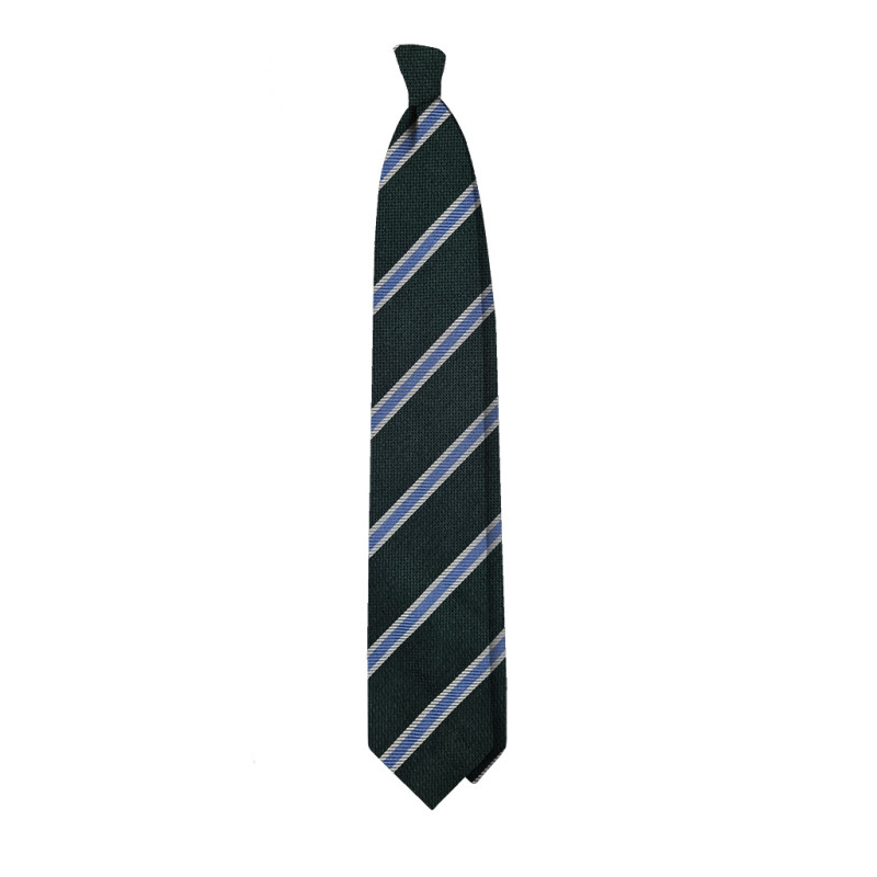 Jacquard stripes 3 folds unlined tie...