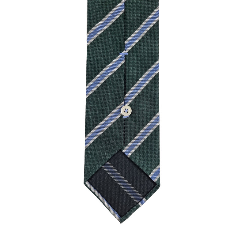 Jacquard stripes 3 folds unlined tie...