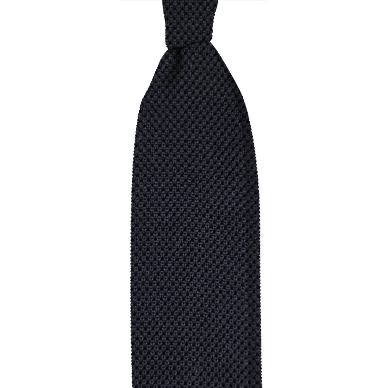 Cravatta a maglia in seta - nero