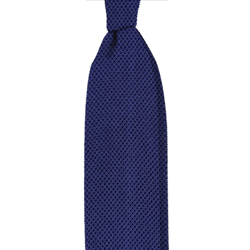 Cravatta a maglia in seta - blu medio