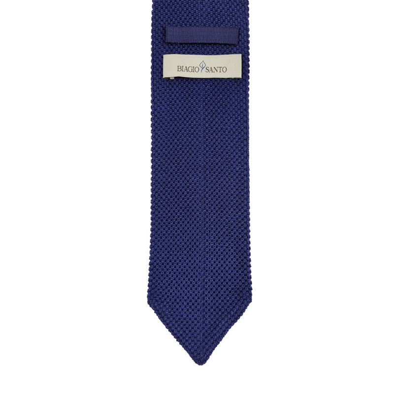 Silk knitted tie - blue
