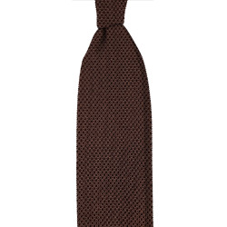 Silk knitted tie - brown