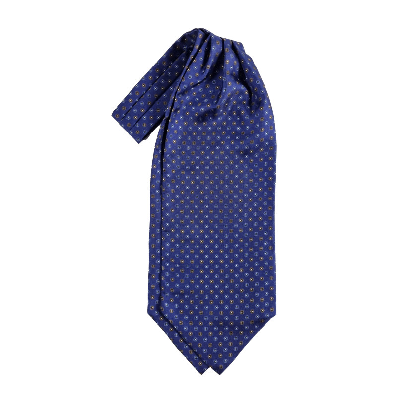 Silk ascot tie small flower pattern -...