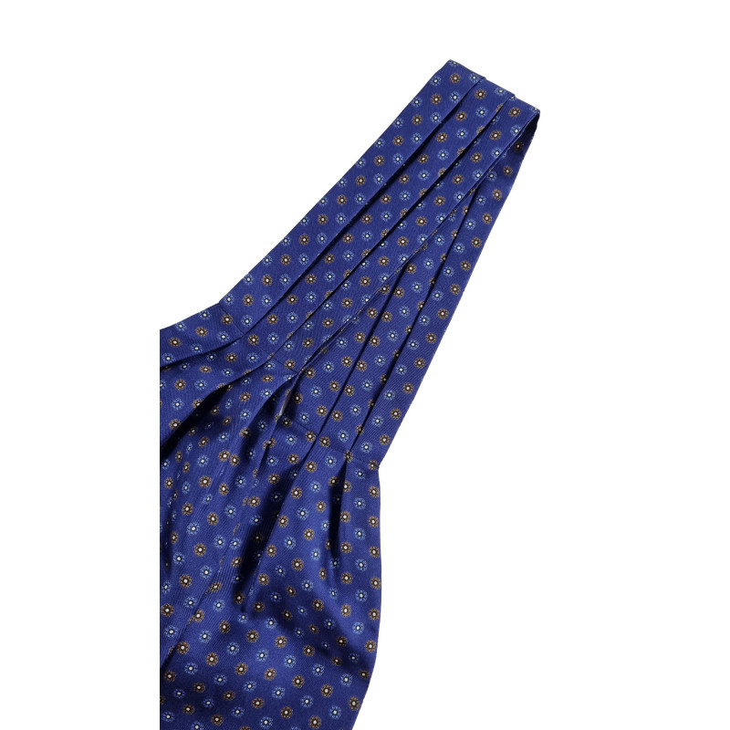 Silk ascot tie small flower pattern -...