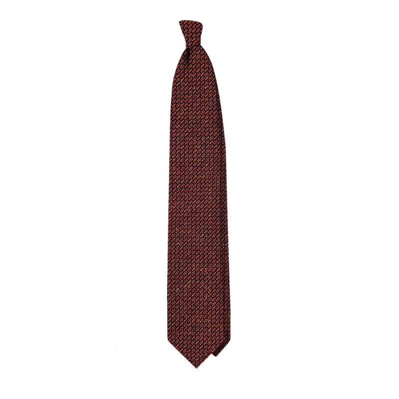 Melange grenadine 3 folds tie - rust