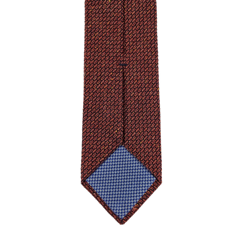 Melange grenadine 3 folds tie - rust