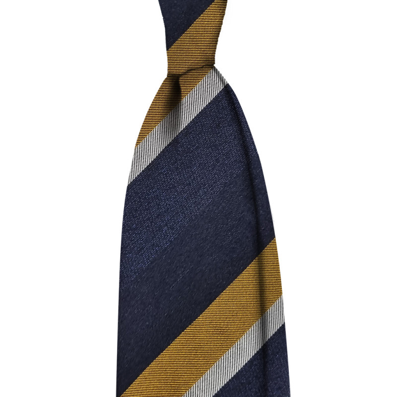 Jacquard stripes 3 folds unlined tie...