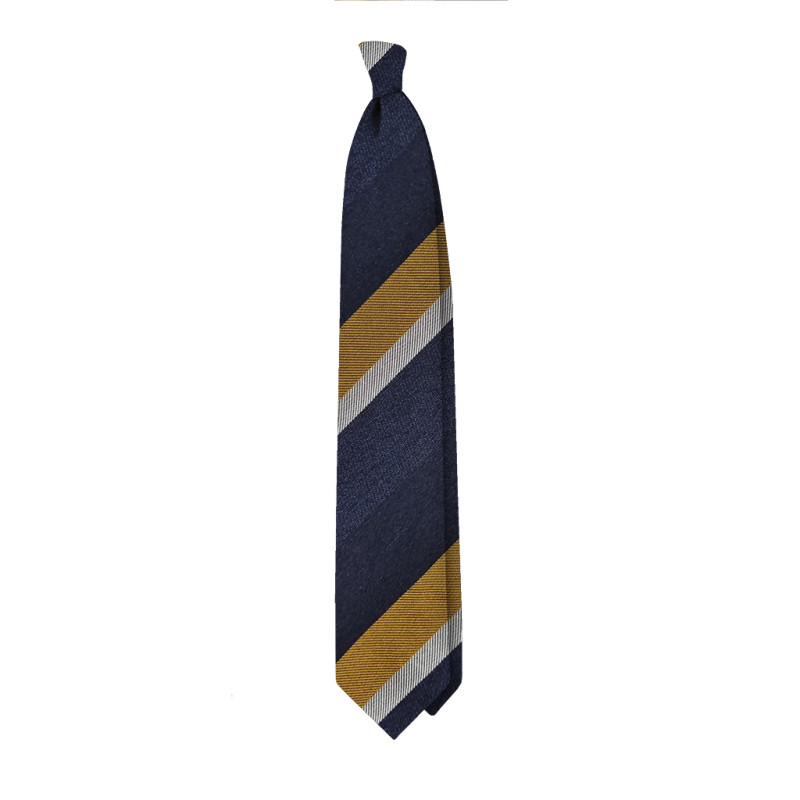 Jacquard stripes 3 folds unlined tie...