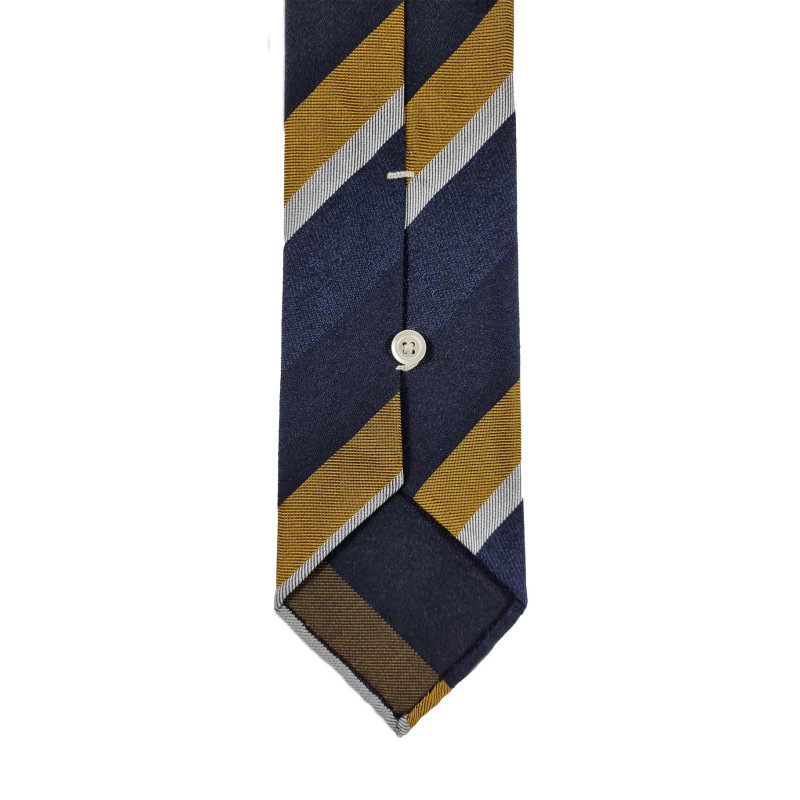 Jacquard stripes 3 folds unlined tie...