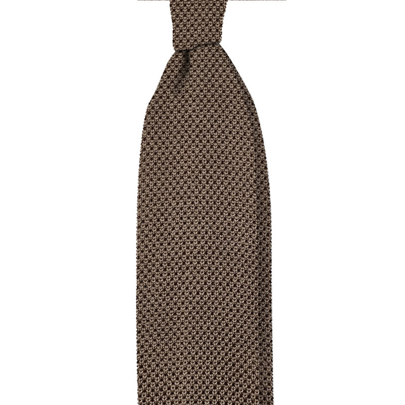 Silk knitted tie - taupe