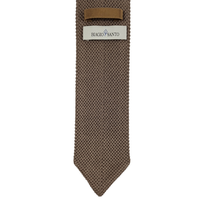 Silk knitted tie - taupe