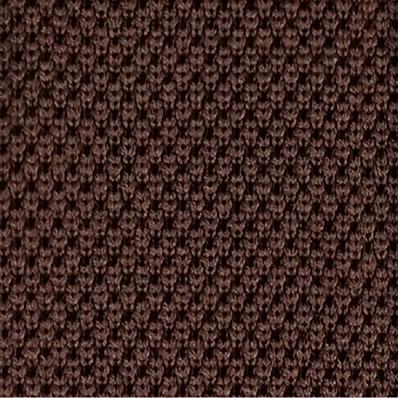 Cravatta a maglia in seta - marrone