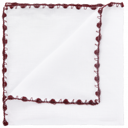 Bordeaux pocket square with arched crochet 2