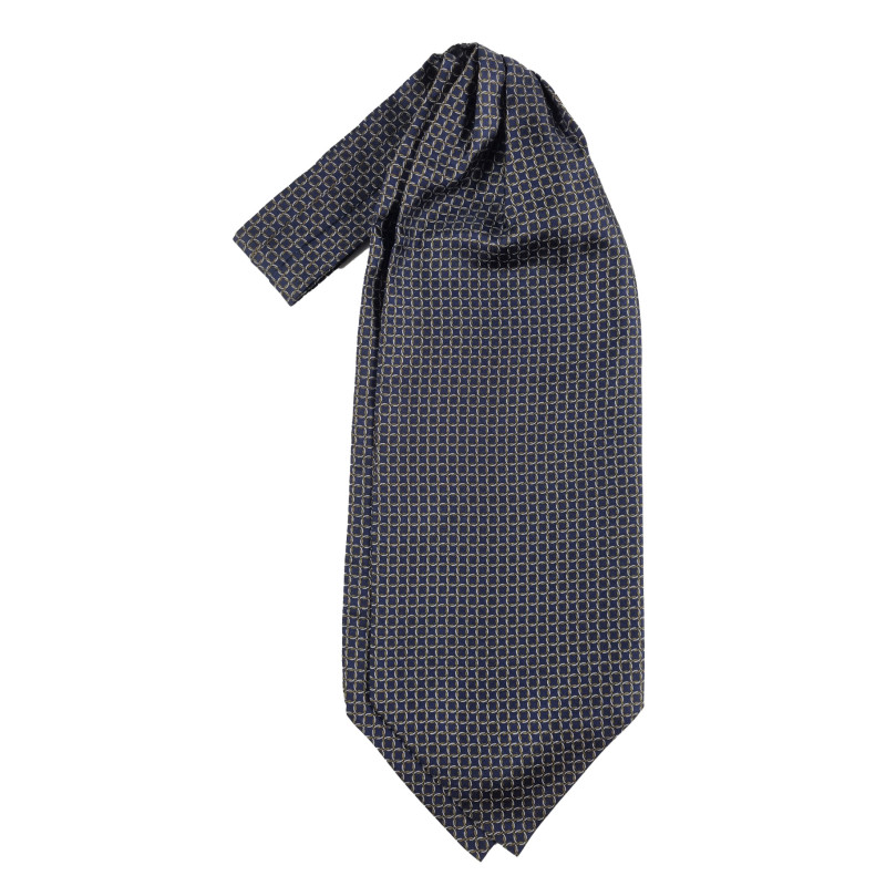 Ascot in seta micro fantasia - blu