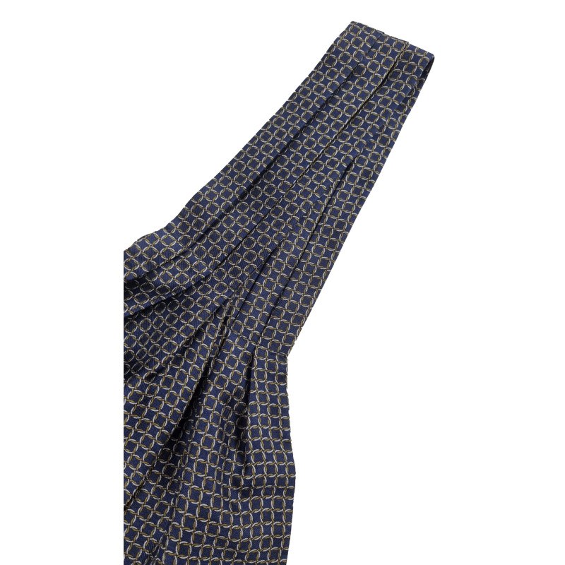 Ascot in seta micro fantasia - blu