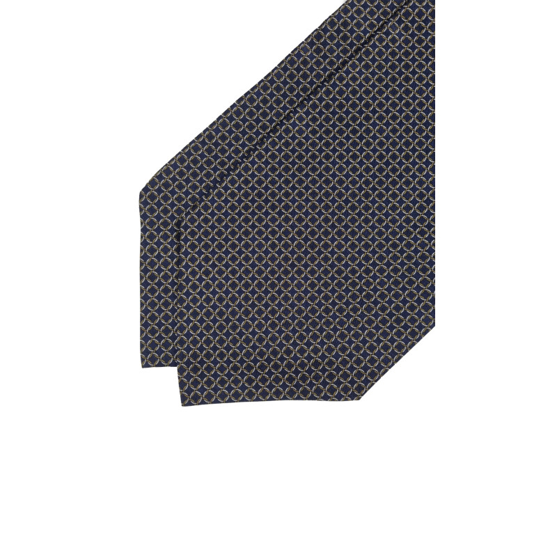 Ascot in seta micro fantasia - blu