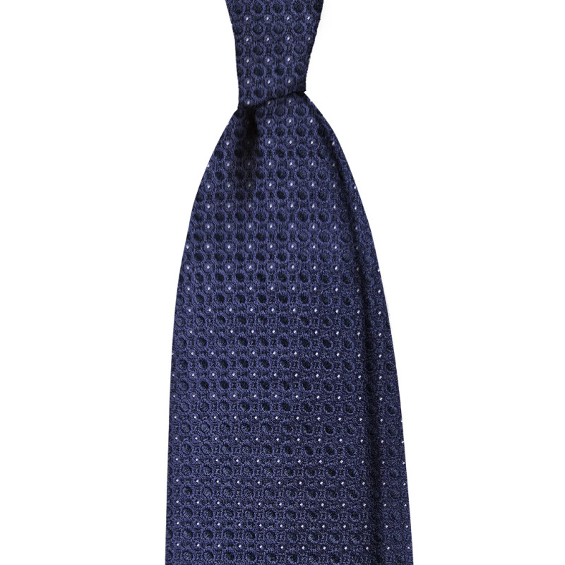 Cravatta 3 pieghe micro disegno - navy
