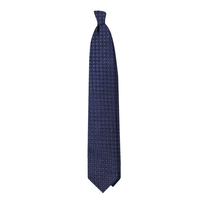 Cravatta 3 pieghe micro disegno - navy