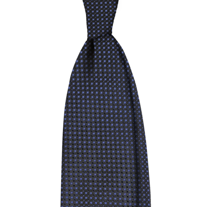 Cravatta 3 pieghe micro fantasia - navy