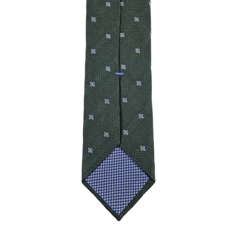 Light blue flowers silk jacquard tie...