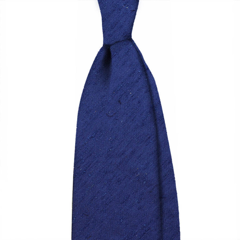 Cravatta su misura seta shantung - blu