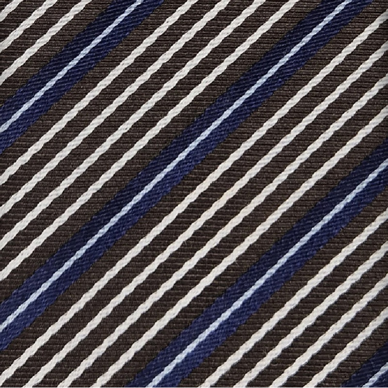 Multistripes 3 folds unlined tie - brown