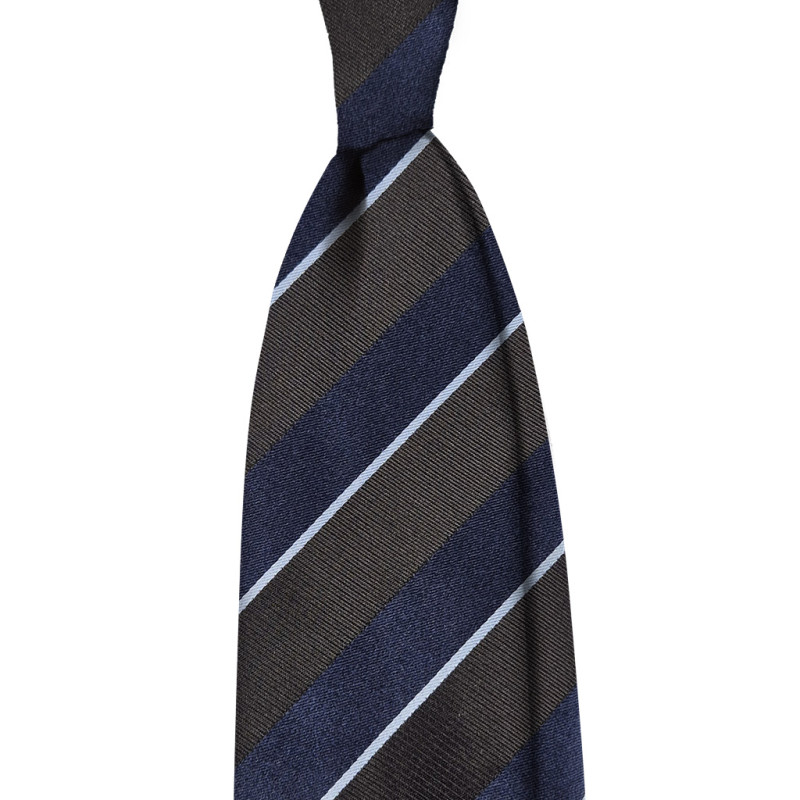 Regimental 3 folds unlined tie -...