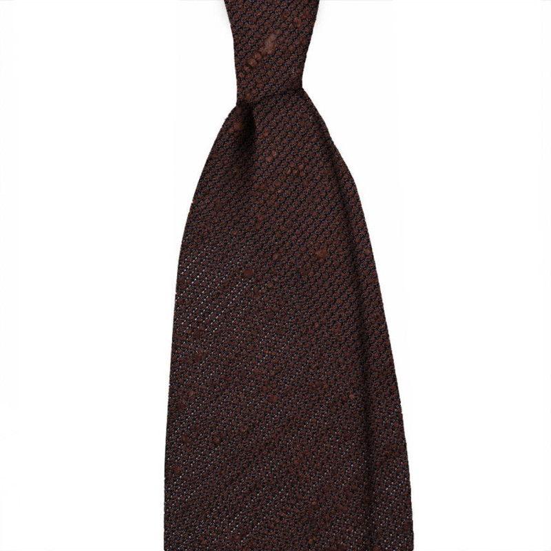 Garza Shantung tinta unita - marrone