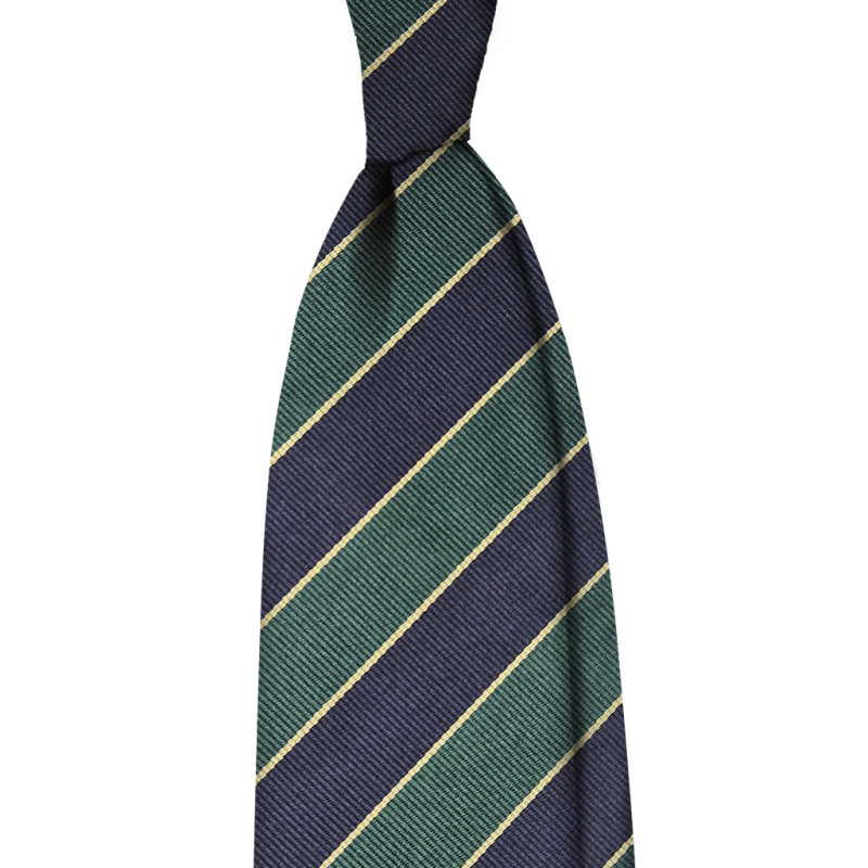 Reps jacquard stripes tie - navy/green