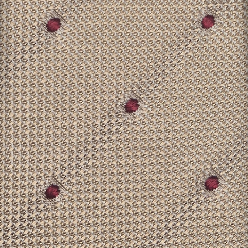 Cravatta garza con pois borgogna - beige