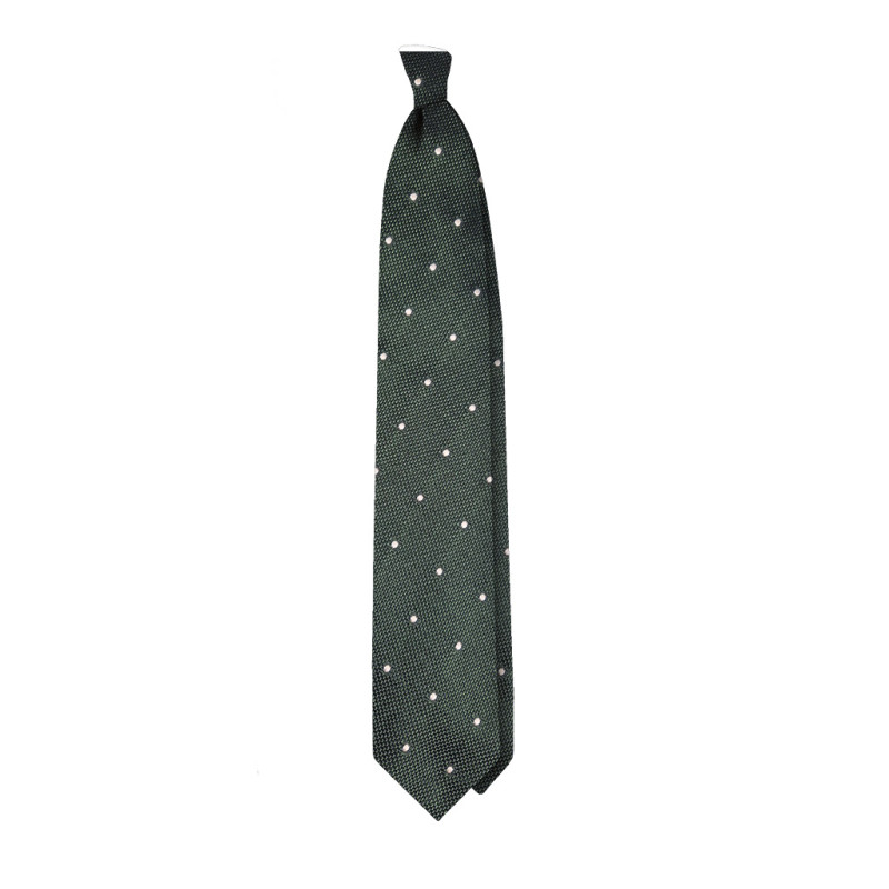 Grenadine tie with white dots - green