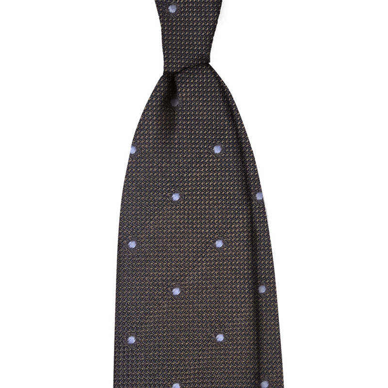 Cravatta garza con pois celesti -...