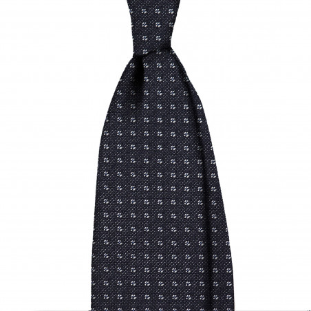 Garza navy con micro fiori bianchi