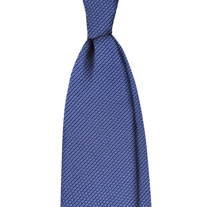 Cravatta garza fina tinta unita - blu...