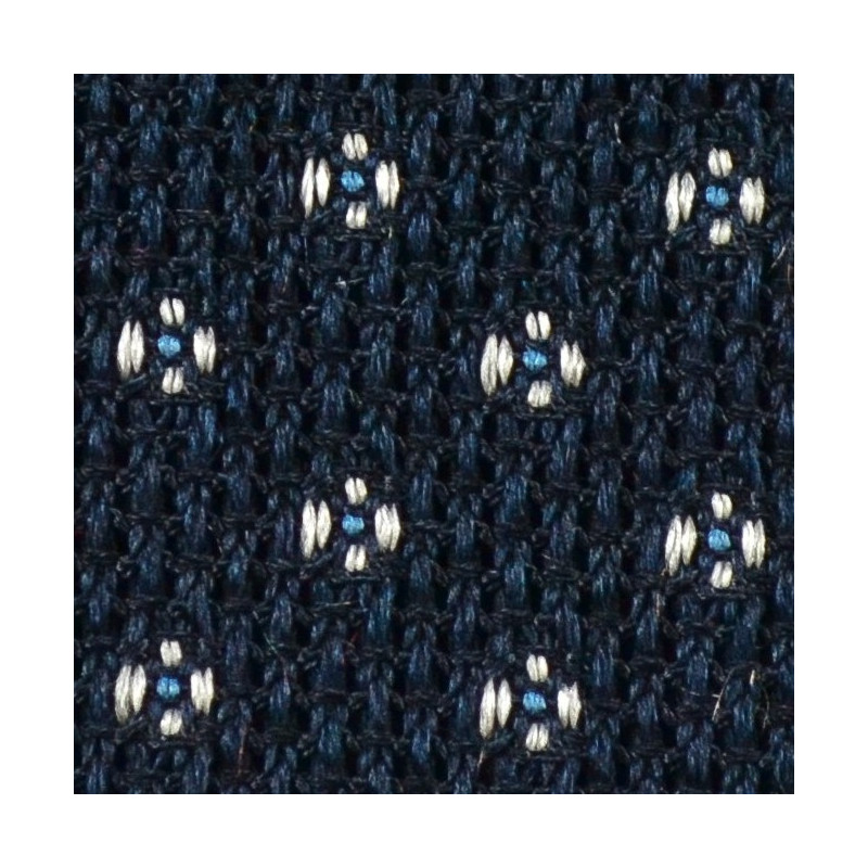 Garza navy con micro fiori bianchi