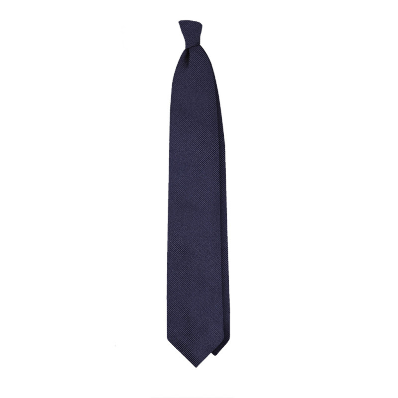 Solid Rep Jacquard 3 folds tie - navy
