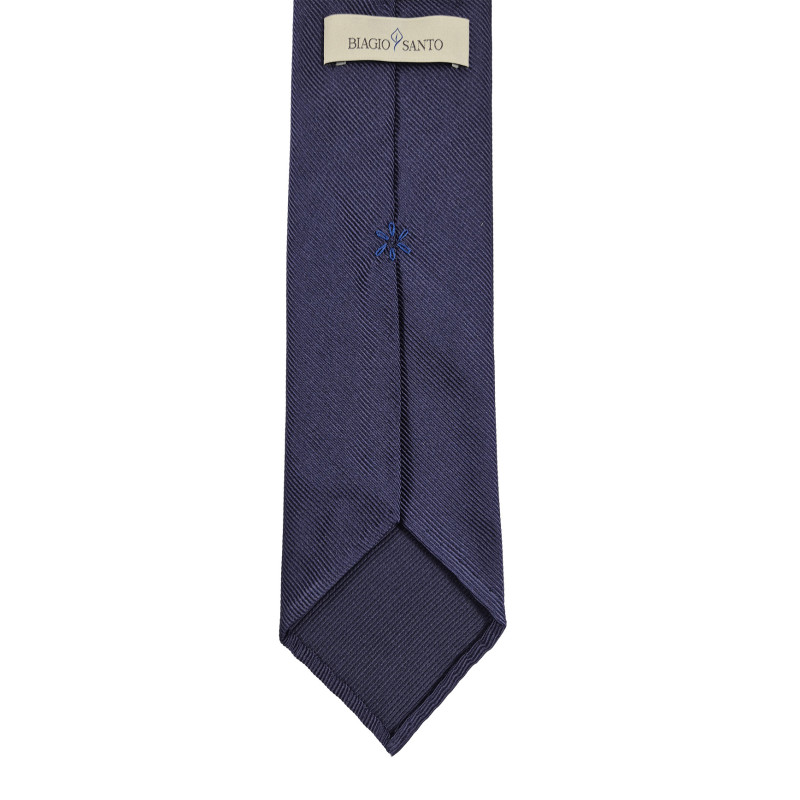 Solid Rep Jacquard 3 folds tie - navy