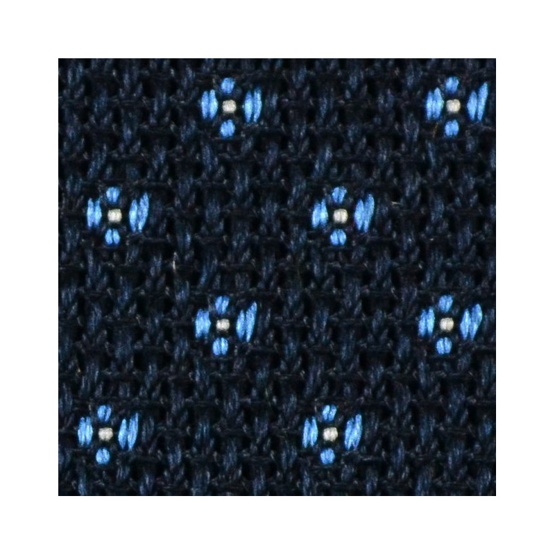 Garza navy con micro fiori azzurri