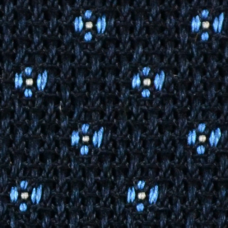 Garza navy con micro fiori azzurri