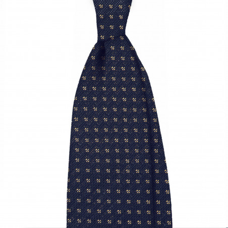 Garza navy con micro fiori gialli